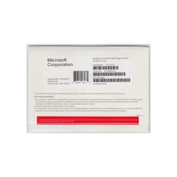 Windows Server 2016 Standard 16 Core 2CPU 2VM 64Bit Oem Kutu P73-07113