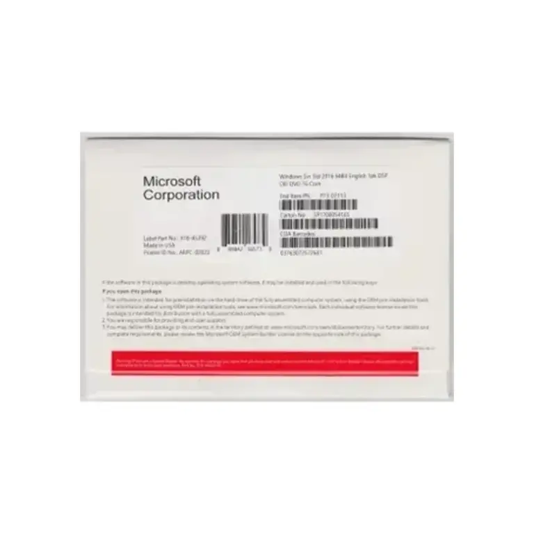 Windows Server 2016 Standard 16 Core 2CPU 2VM 64Bit Oem Kutu P73-07113
