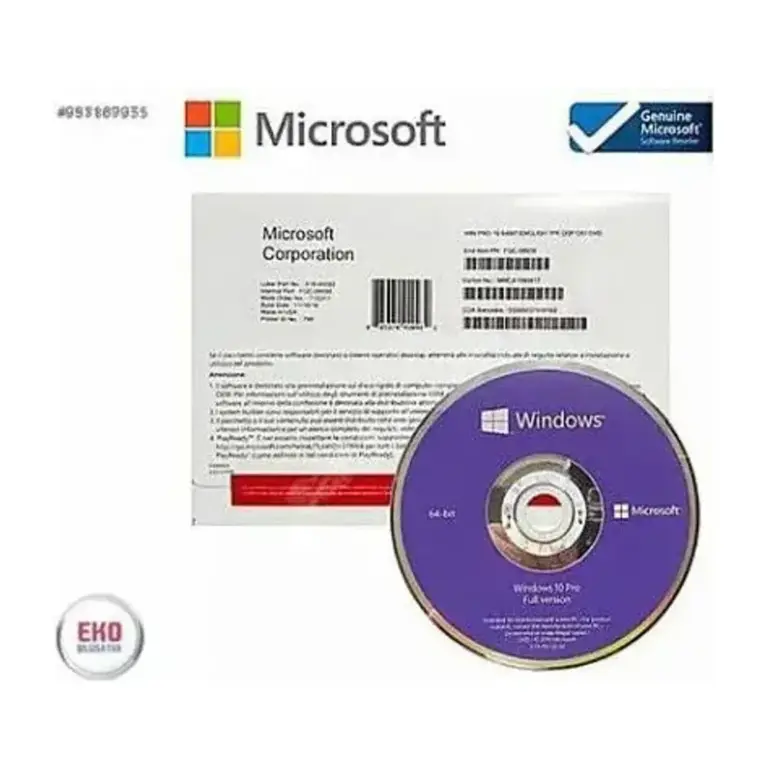 Microsoft Windows 10 Pro OEM DVD Kutu FQC-08977